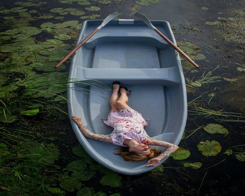 woman meditating peacefully in nature
